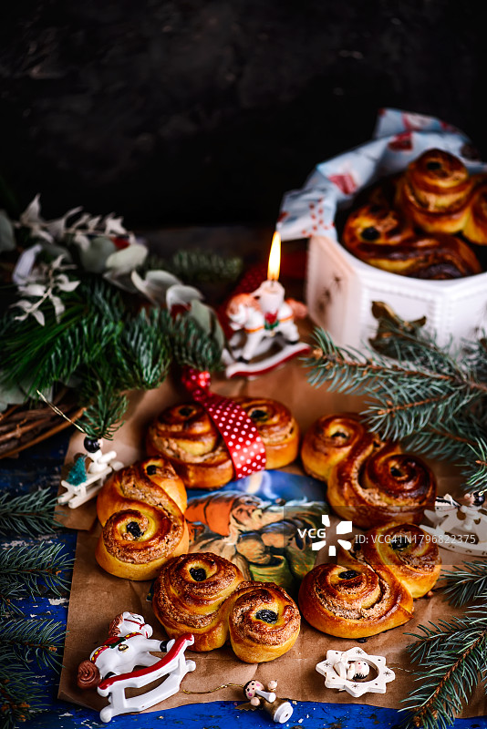 瑞典肉桂面包Lussekatter图片素材