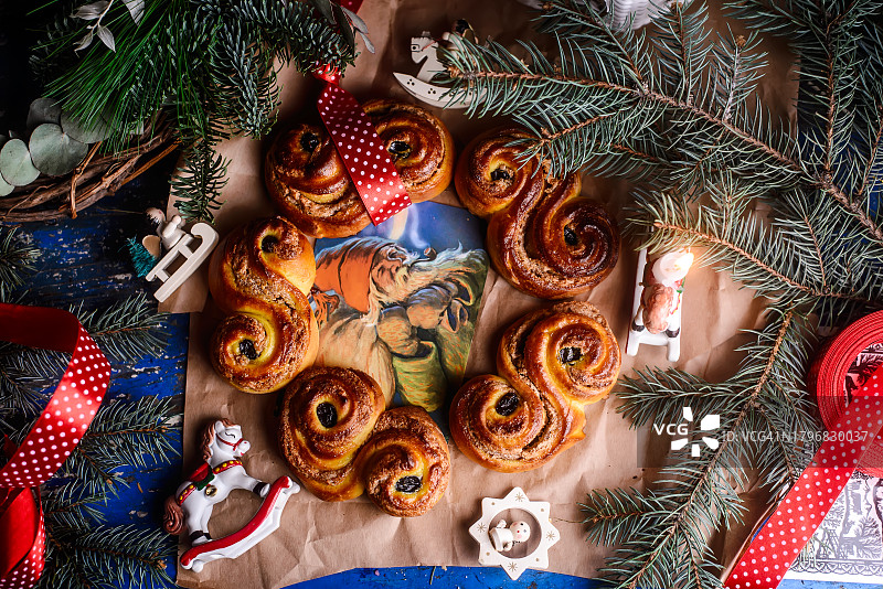 瑞典肉桂面包Lussekatter图片素材