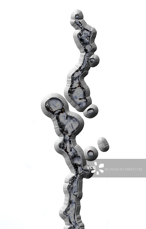 灰色液体在白色画布上飞溅图片素材