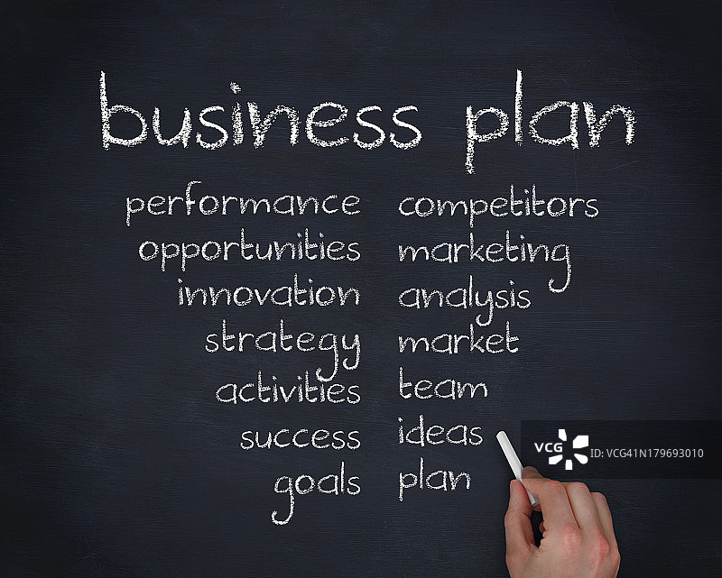 手写商业术语列表图片素材