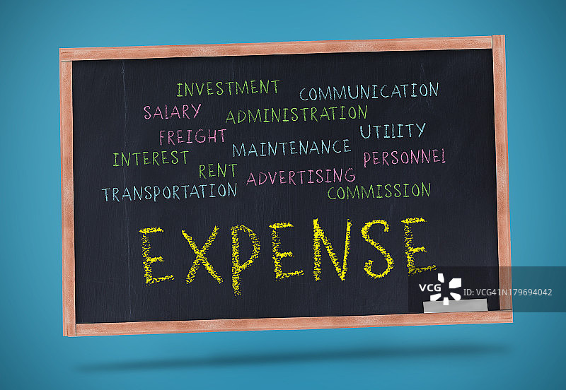 用粉笔写在黄色的费用图片素材