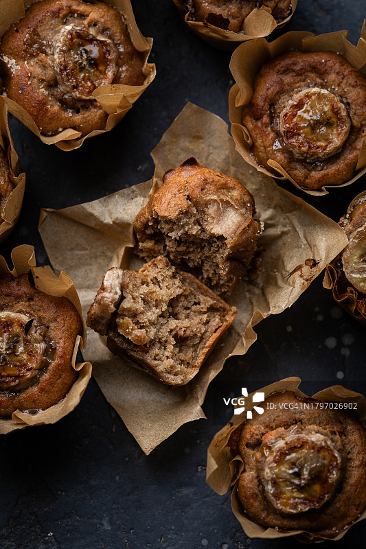 自制香蕉玛芬蛋糕图片素材