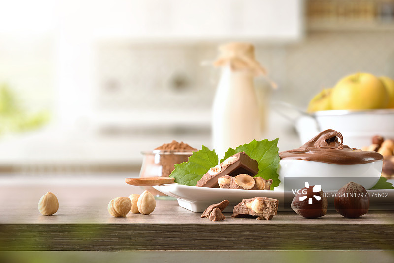 桌上食材的特写图片素材