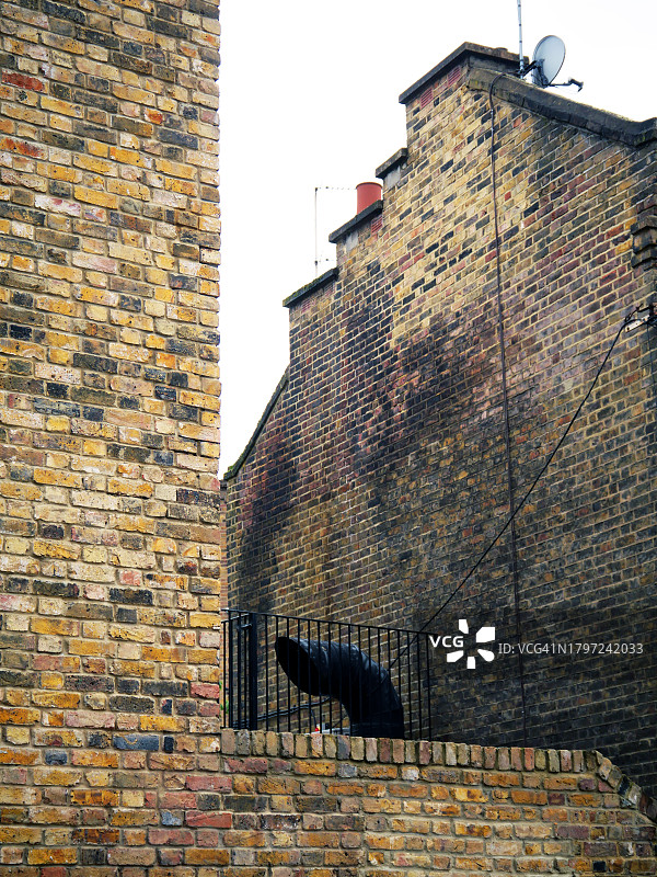 伦敦彩色砖墙和房屋山墙图片素材