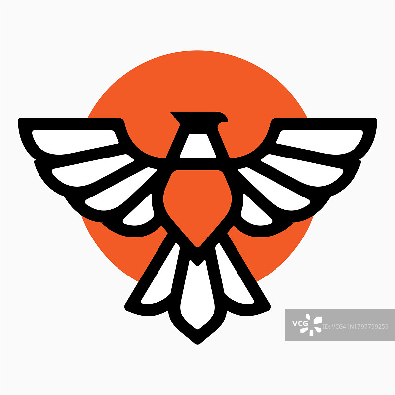 老鹰线条艺术风格矢量插画图片素材