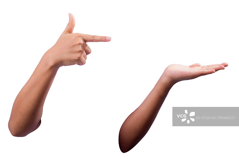 逼真手势：表达爱、摇滚、V字等手势图片素材
