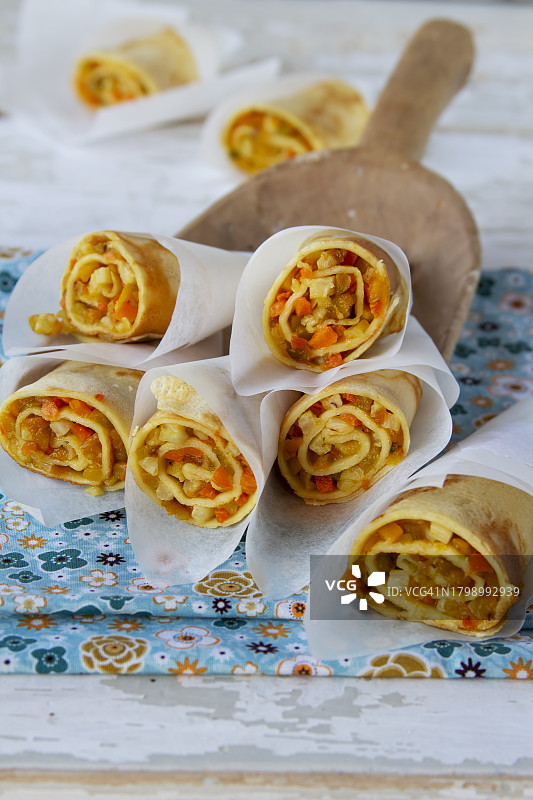 烤蔬菜馅可丽饼图片素材