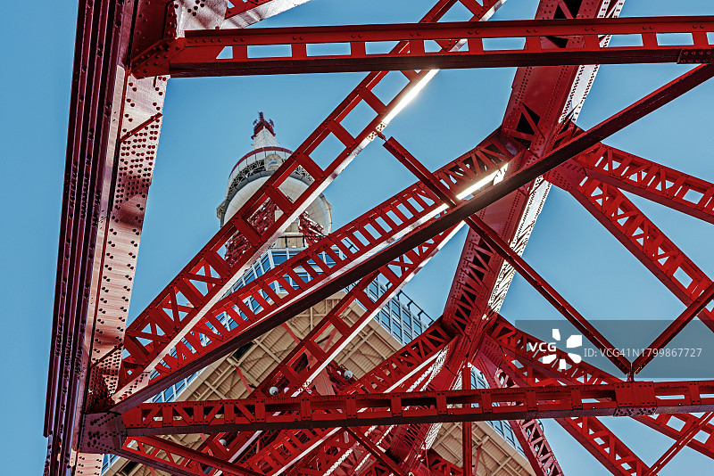 金属梁，日本东京塔图片素材