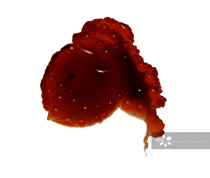 白色表面上的血液飞溅和滴落图片素材