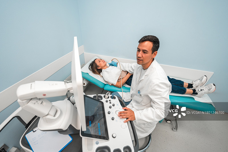 专业甲状腺超声波检查图片素材