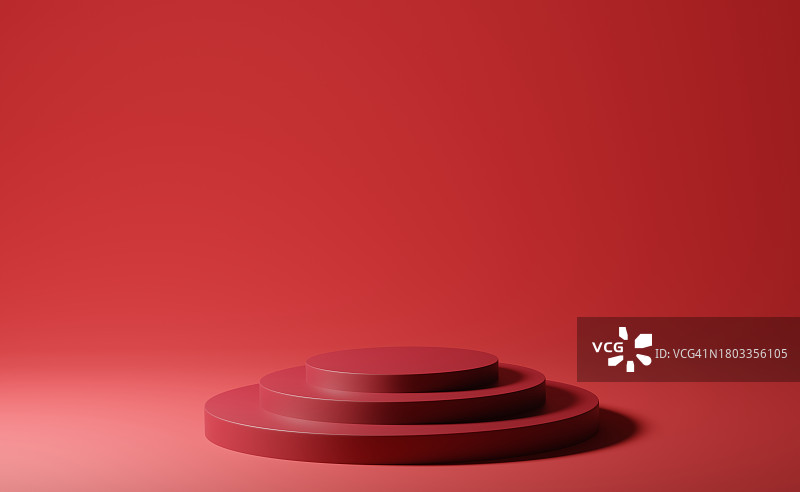 红色领奖台3D渲染图片素材