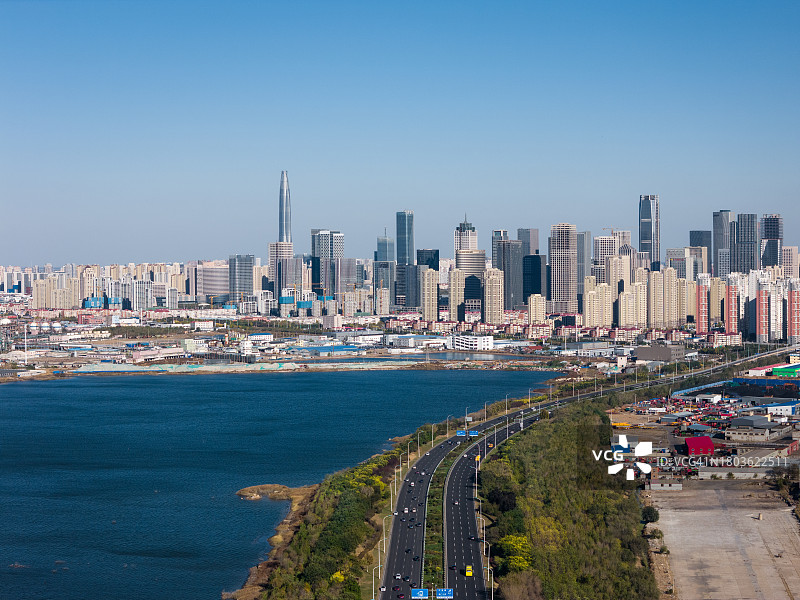 天津滨海天际线图片素材