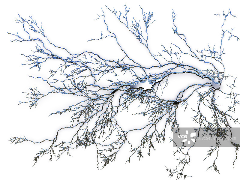 银色金属液体般的小河在白色表面上滑过图片素材