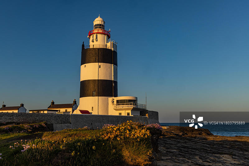 爱尔兰韦克斯福德郡胡克角的日落图片素材