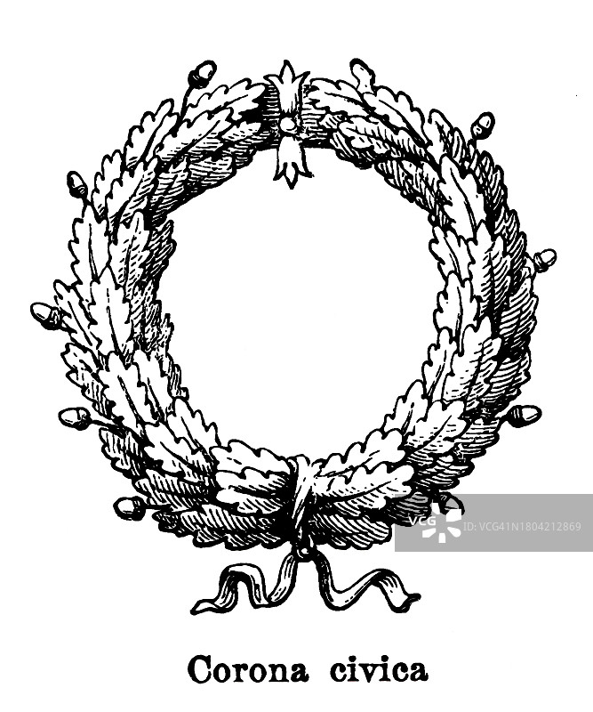 罗马共和国时期公民冠古版画插图图片素材