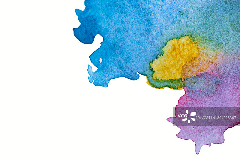 红、蓝、黄色水彩背景，适合文字叠加图片素材