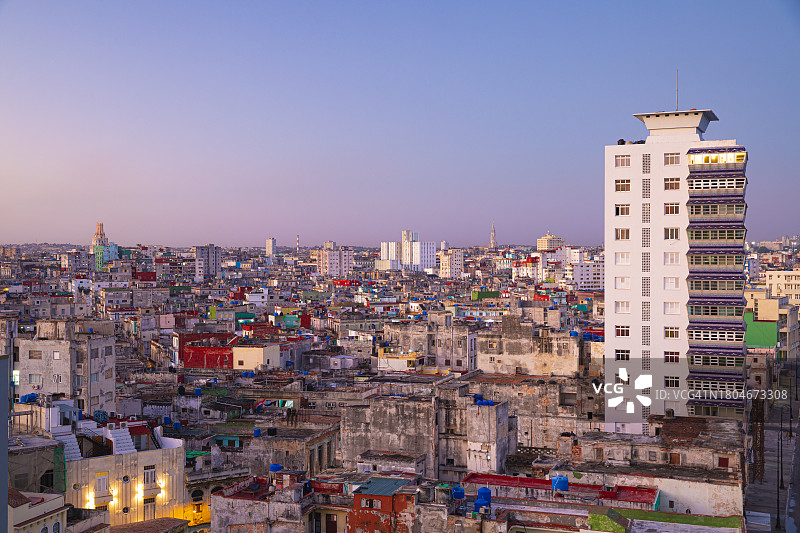 古巴哈瓦那屋顶概览图片素材