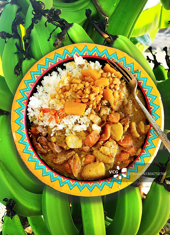 米饭炖猪肉图片素材