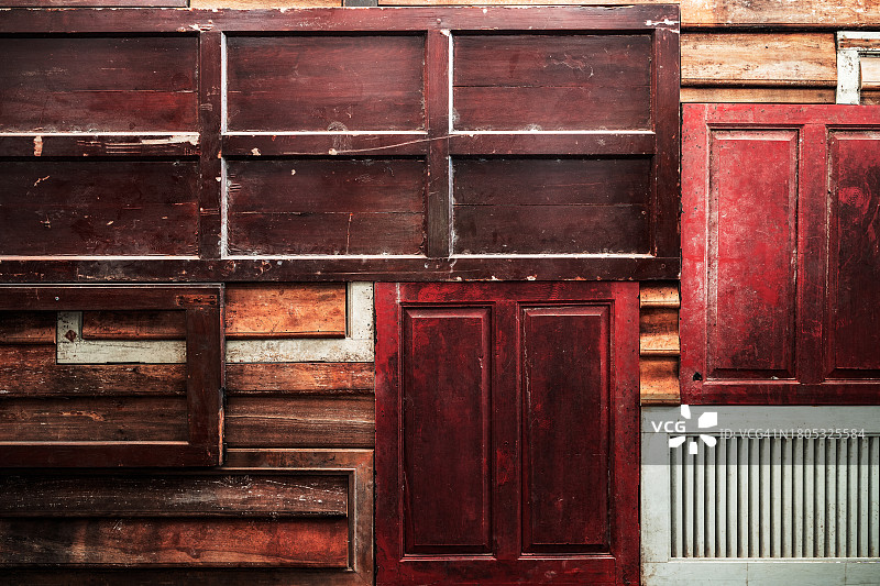 红色旧木墙复古风抽象背景图片素材