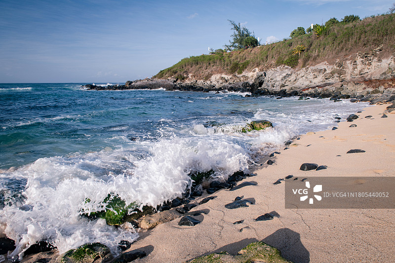 霍欧奇帕海滩的破浪图片素材