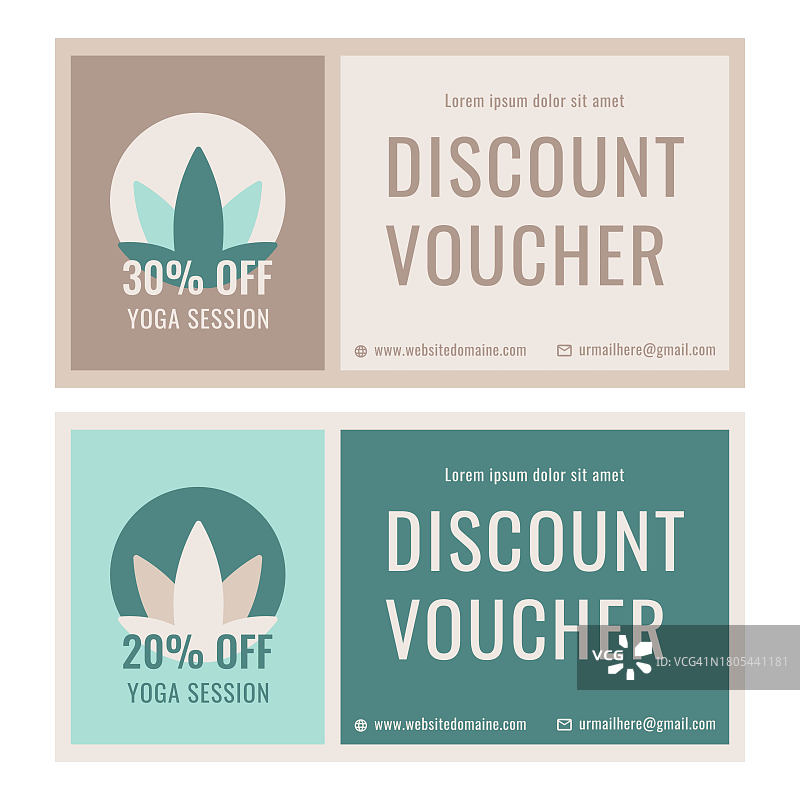 带莲花的折扣券模板图片素材