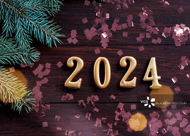 节假日背景：新年快乐2024图片素材