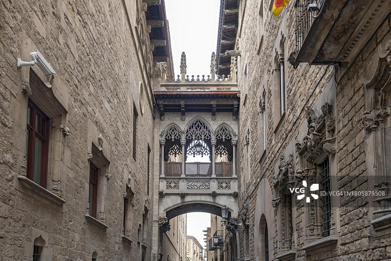 巴塞罗那主教桥哥特区图片素材