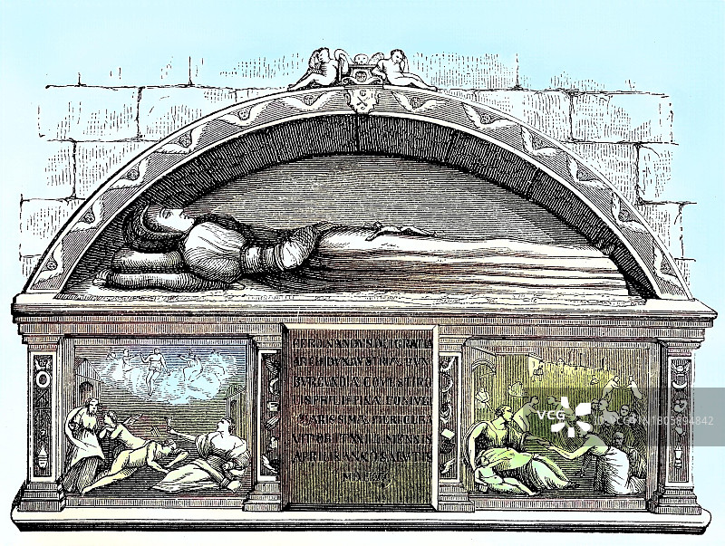 奥地利因斯布鲁克，菲利宾娜·韦尔瑟之墓（1527-1580）图片素材