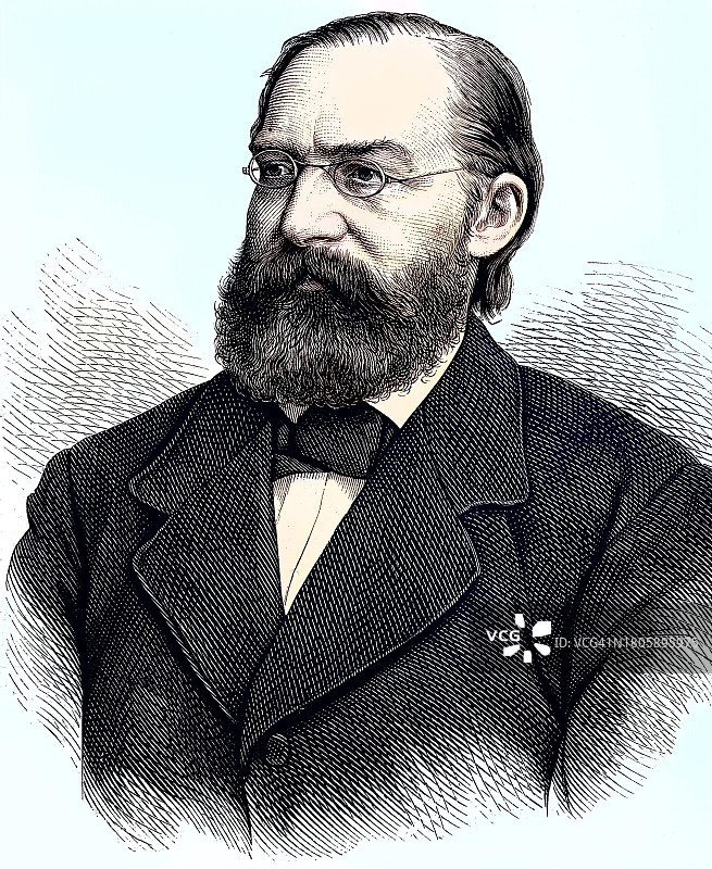 威廉·韦伦普芬尼希，普鲁士官员、德国记者和政治家，1881年图片素材