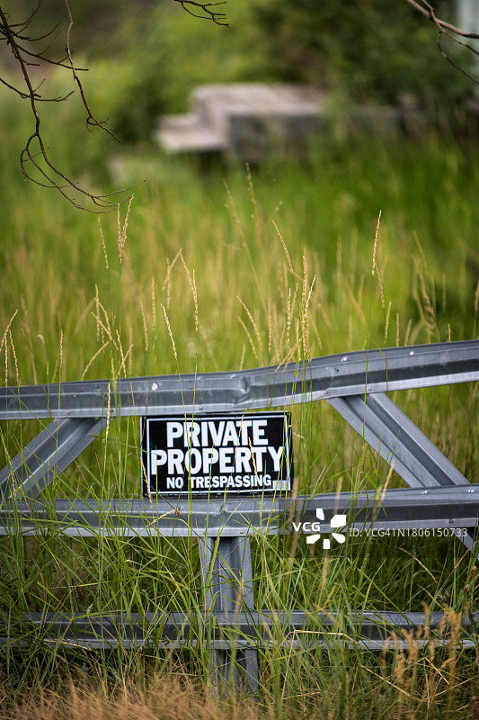 美国私人财产标志图片素材