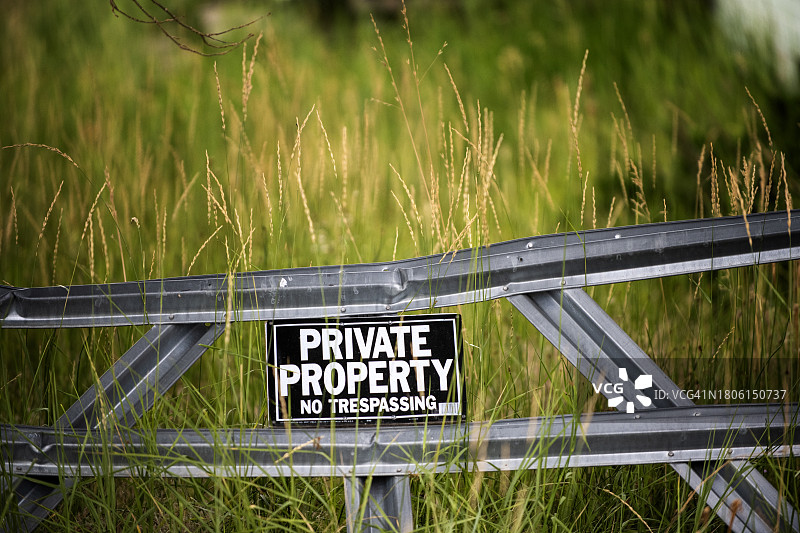 美国私人财产标志图片素材