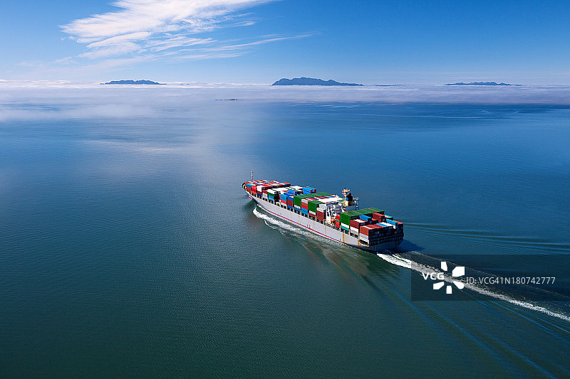 广角集装箱船图片素材