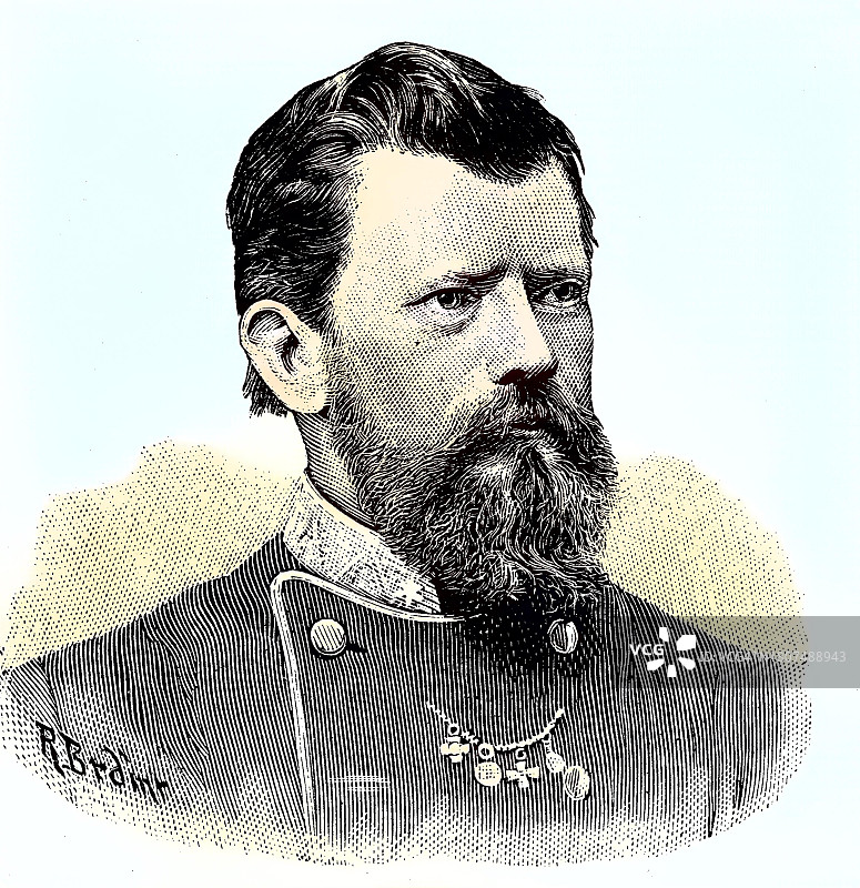 德意志军队在1870年普法战争中的军人形象，医学军团准将图片素材