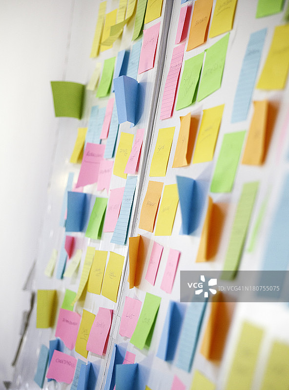 贴满便利贴的墙图片素材