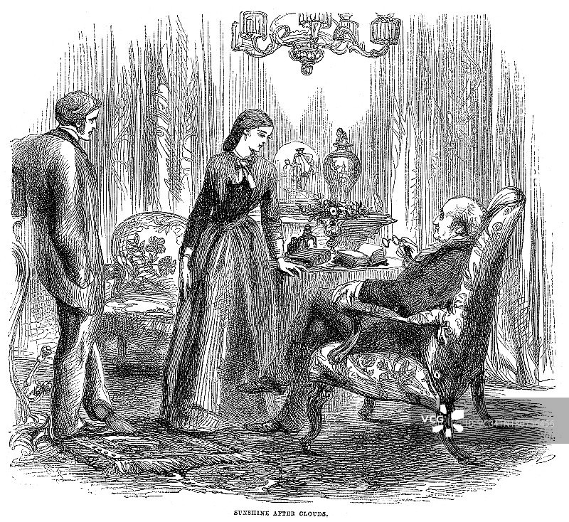 维多利亚时期的父女图片素材