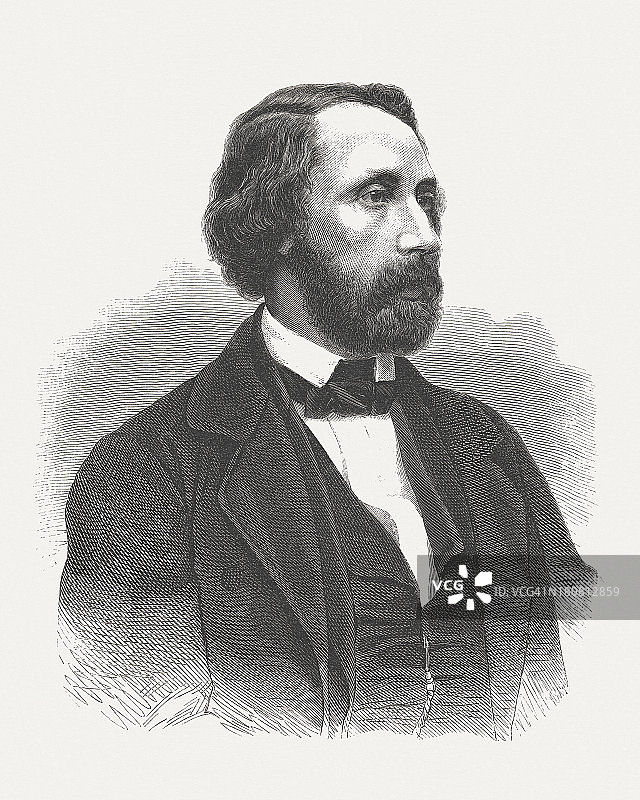 尤利乌斯·舒尔霍夫（1825-1898），奥地利钢琴家和作曲家，1864年出版图片素材