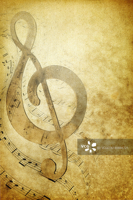 复古高音谱号构图背景图片素材