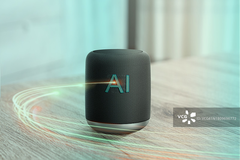 客厅里的智能音箱图片素材