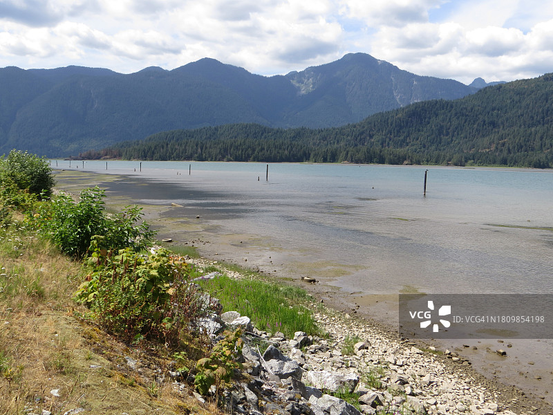 河对天空的美景图片素材