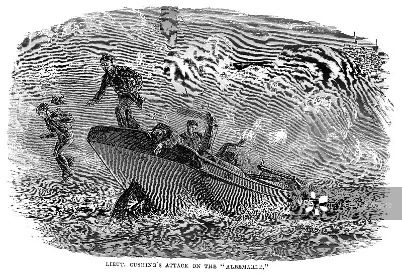威廉·B·库欣攻击“阿尔贝马尔”号图片素材