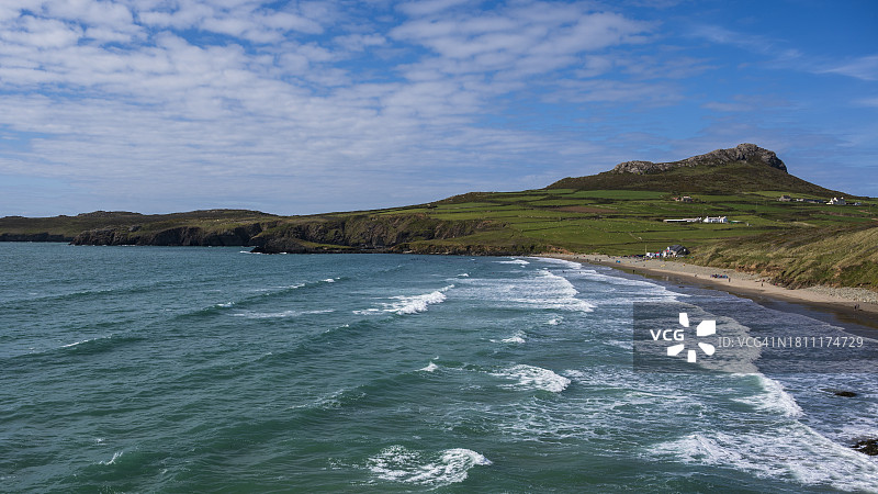 彭布罗克郡的白色沙滩湾图片素材
