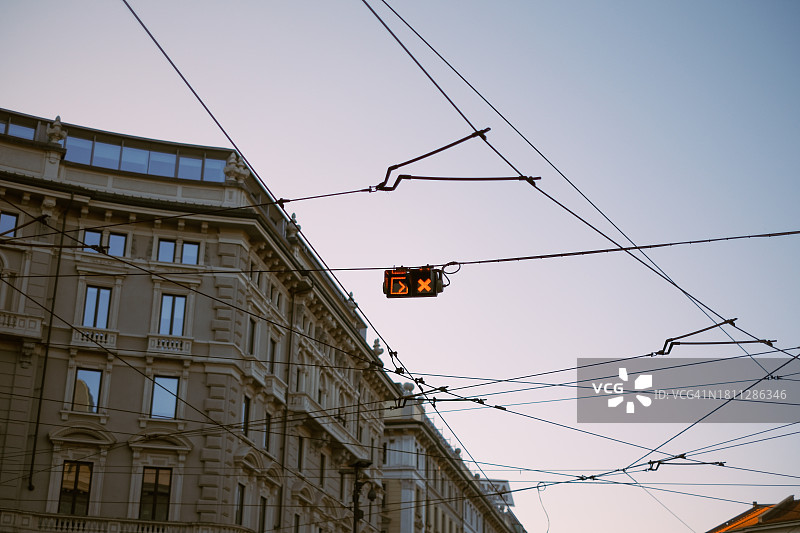 高架电车线路航拍图图片素材