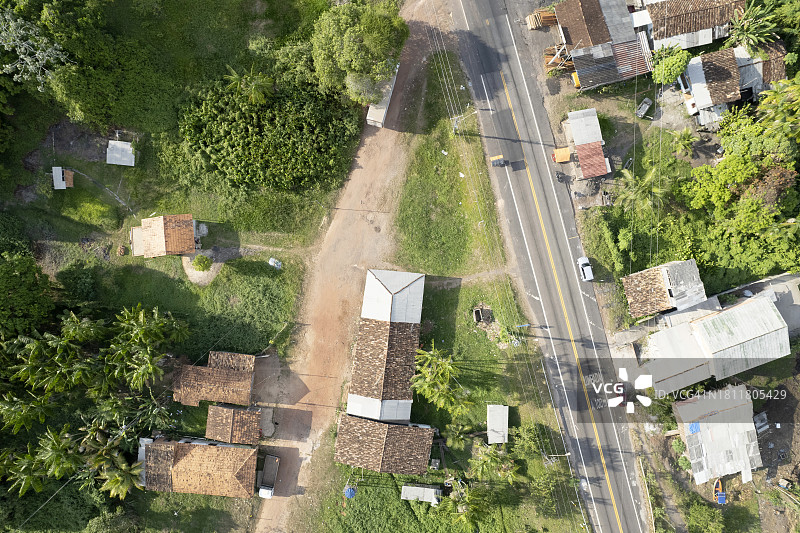 从上方俯瞰蚊子岛和PA 391号公路图片素材