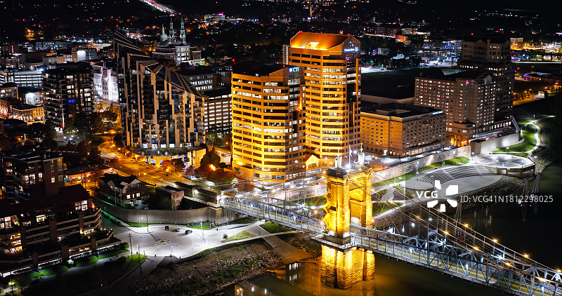 肯塔基州科文顿市俄亥俄河附近航拍图片素材