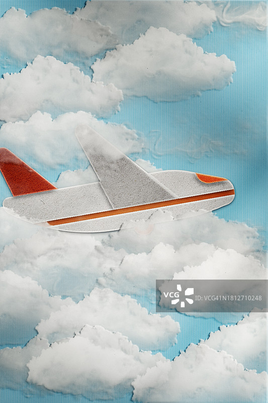 飞机和云彩，旅行概念图片素材