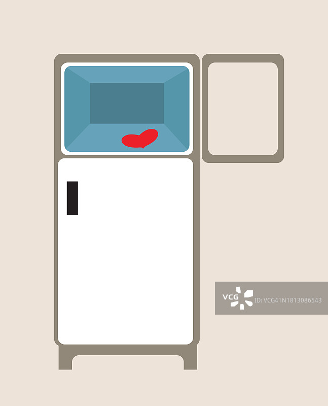 冰箱里的心脏概念插画图片素材