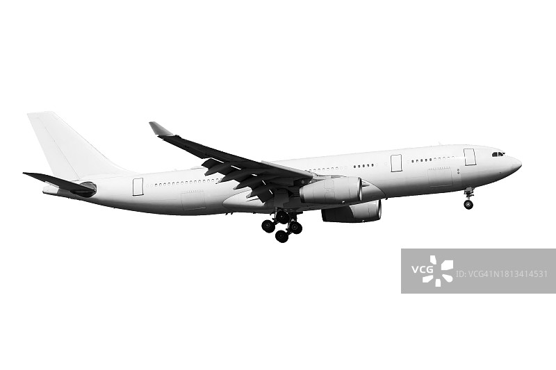 白色客机剪影图片素材