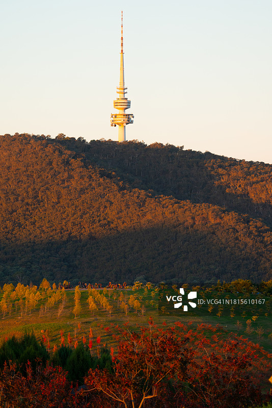 堪培拉的澳洲电信通讯塔景色图片素材