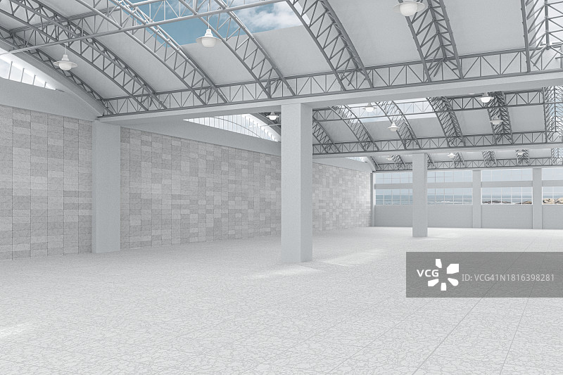 带有穹顶的大型厂房空间图片素材
