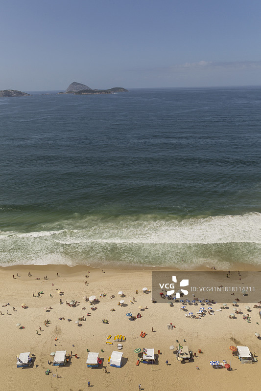 巴西里约热内卢科帕卡巴纳海滩鸟瞰图片素材